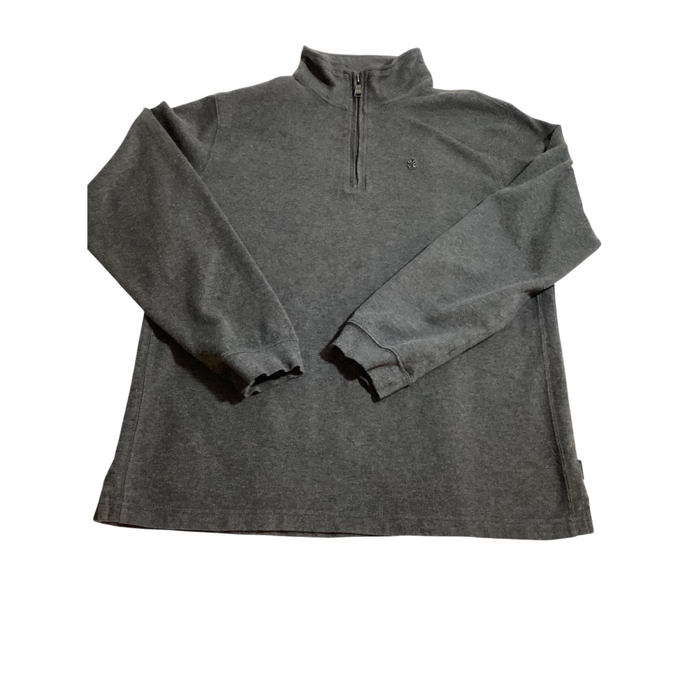 IZOD Mens Gray 100 Percent Cotton Quarter Zip Pullover.        Sweater XL‎ (862)